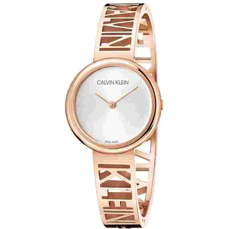 Womens Watch CK CALVIN KLEIN MANIA KBK2M616 Steel Gold Rose Size M SWISS MADE