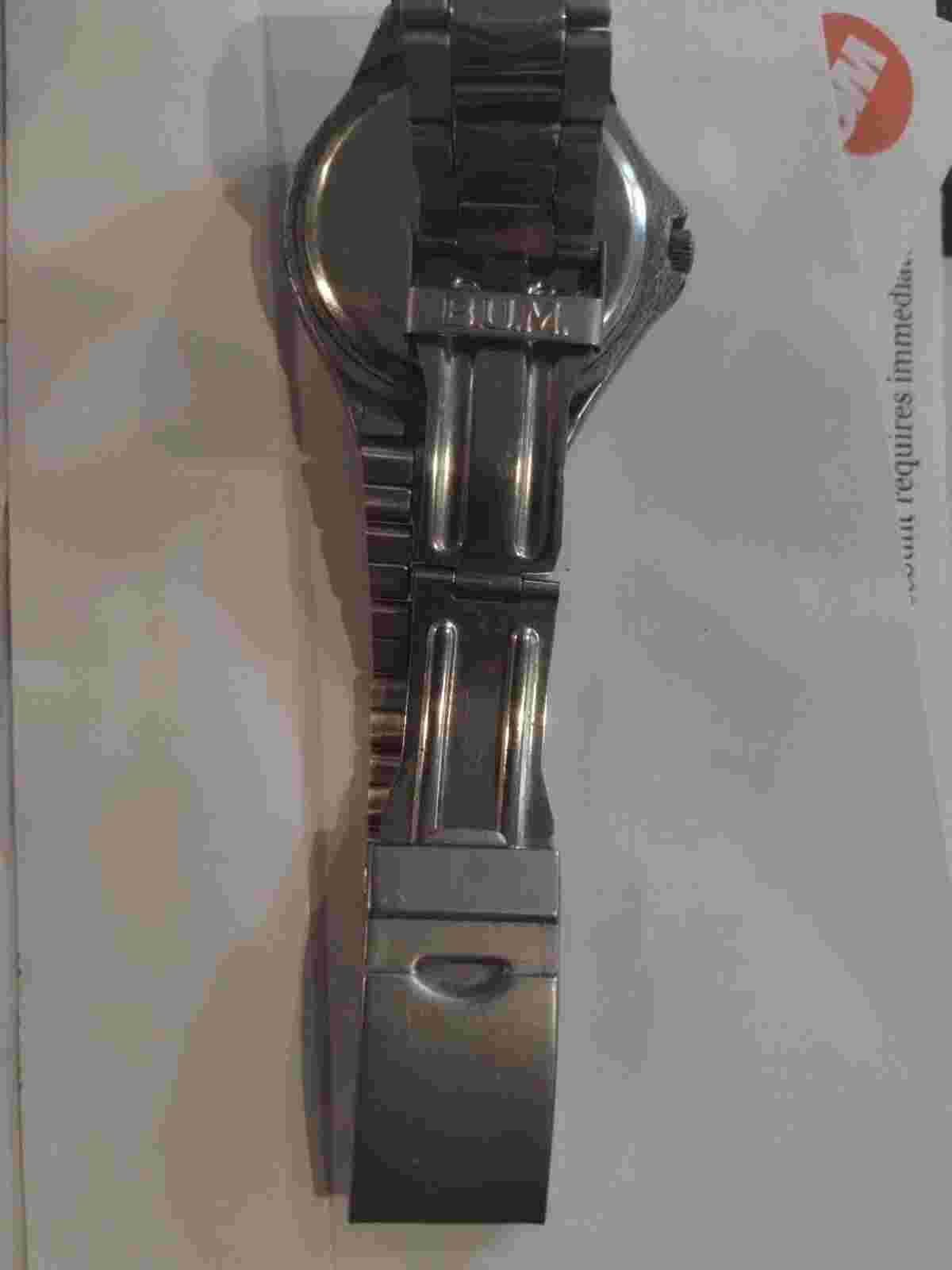 BUM Equipment Quartz Watch Men 30m Silver Black Japan Movt Date  Batt. 7.75"