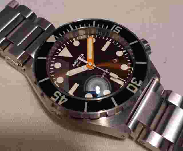 ARMIDA A1 45 BROWN DIAL 1000M SWISS ETA 2824-2 AUTOMATIC, HIGH DOME CRYSTAL