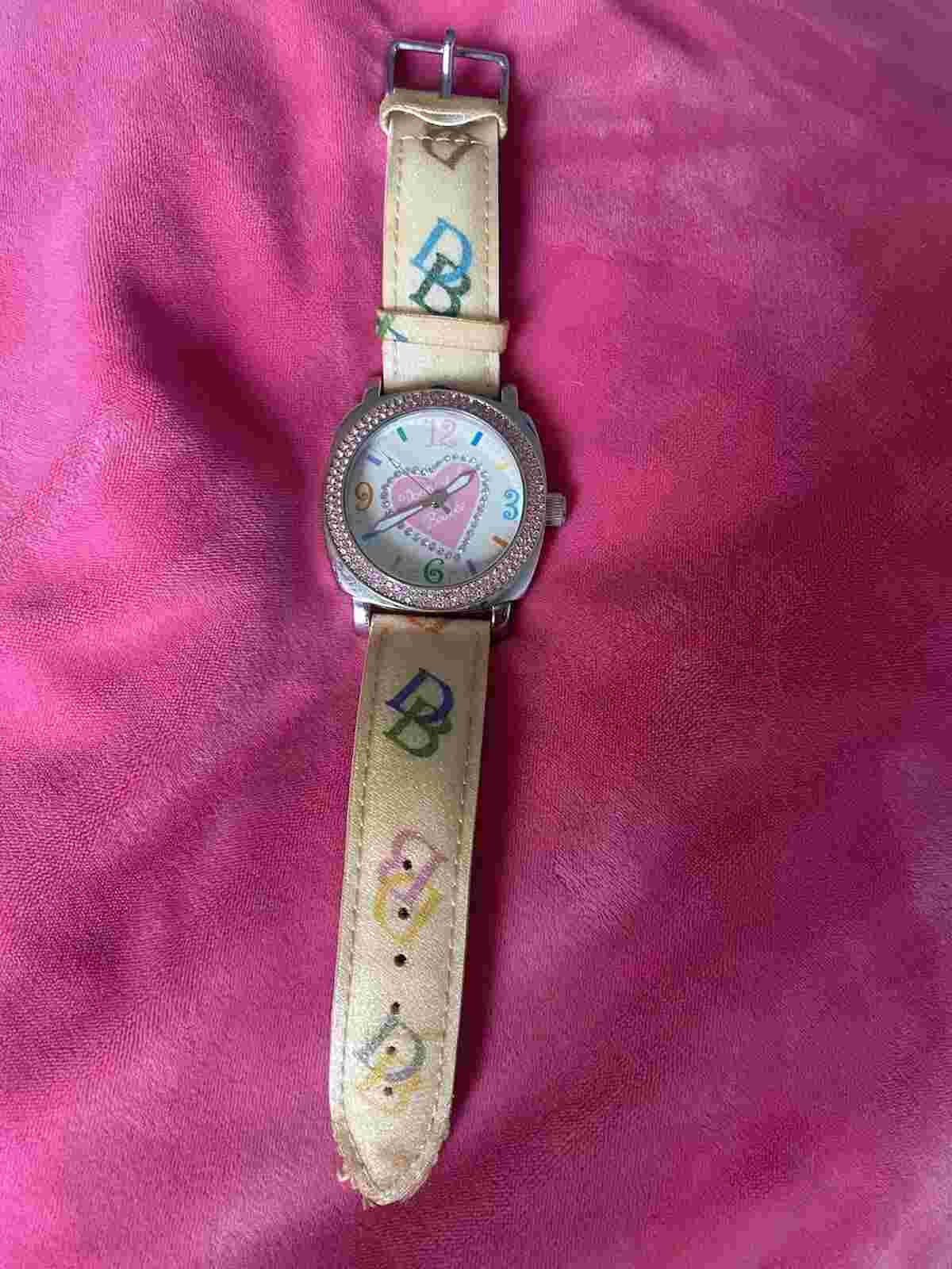 Y2K Dooney & Bourke Heart Colorful And Rhinestone Watch