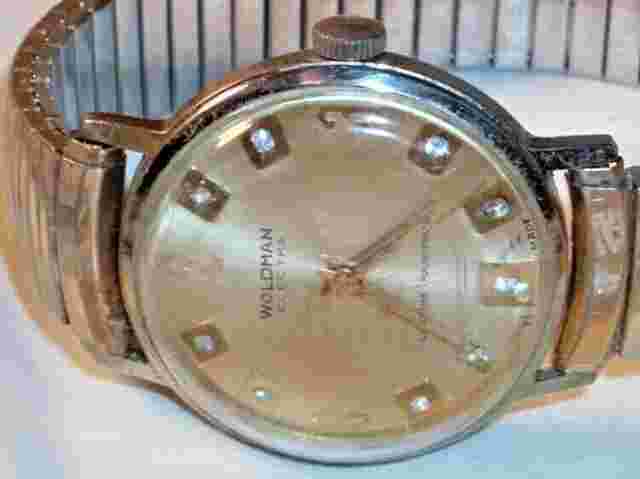 WOLDMAN ELECTRA WRISTWATCH SWISS MADE JEWELED DIAL 1960s
