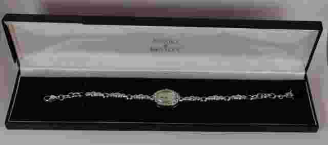 Brooks & Bentley "The Crystal Elegance Ladies Watch" Sterling Silver Boxed VGC