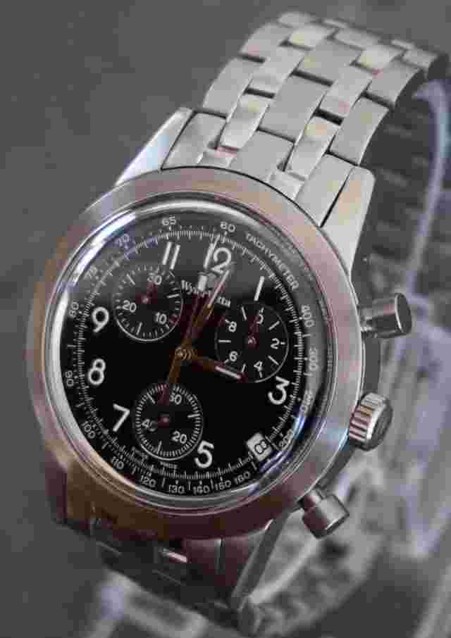 MINT WYLER VETTA TRICOMPAX CHRONO E3348W SS WATCH UHR OROLOGIO