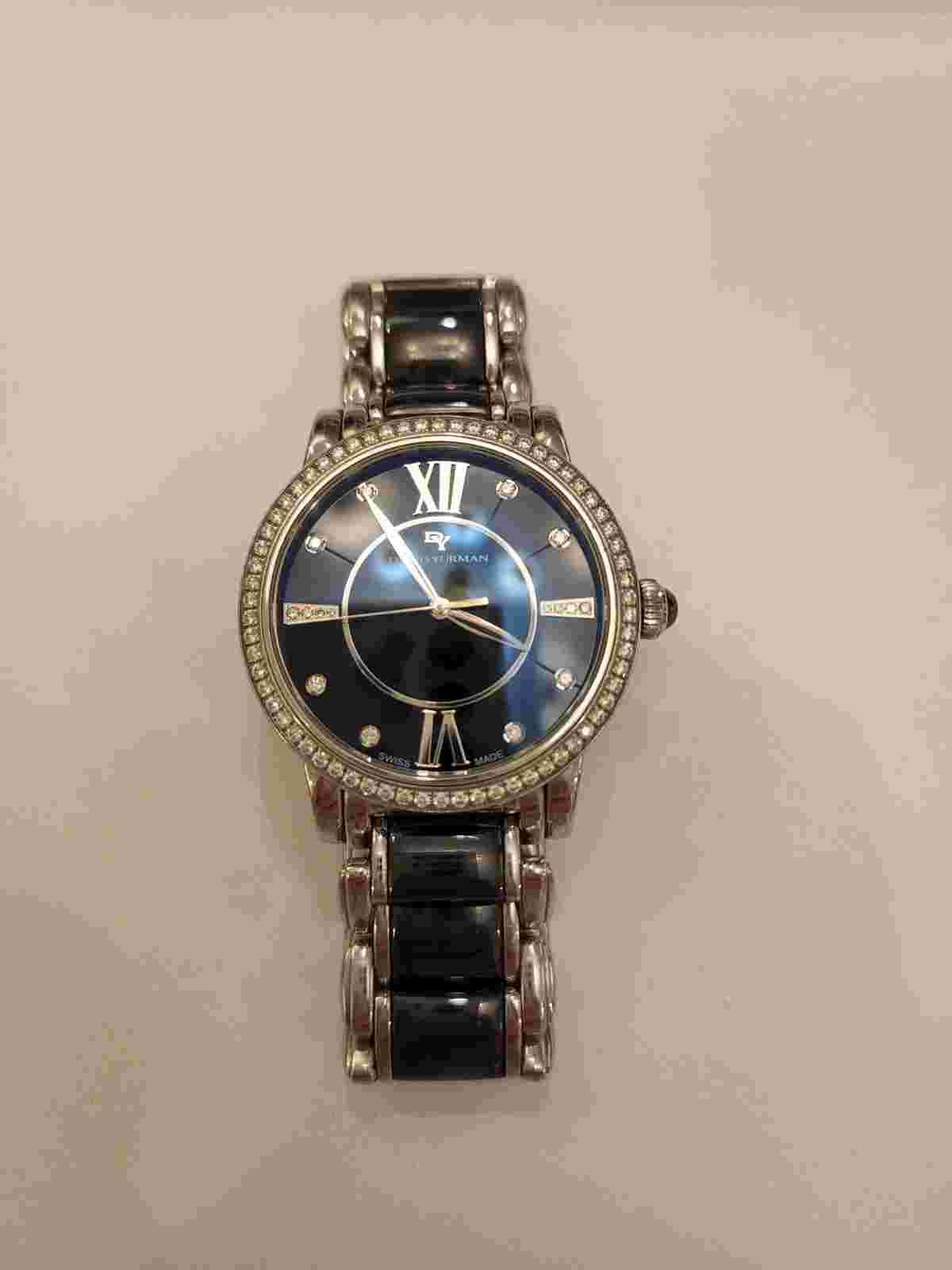 David Yurman - Women's Classic Steel & Black Ceramic Watch w. Diamonds (38mm)