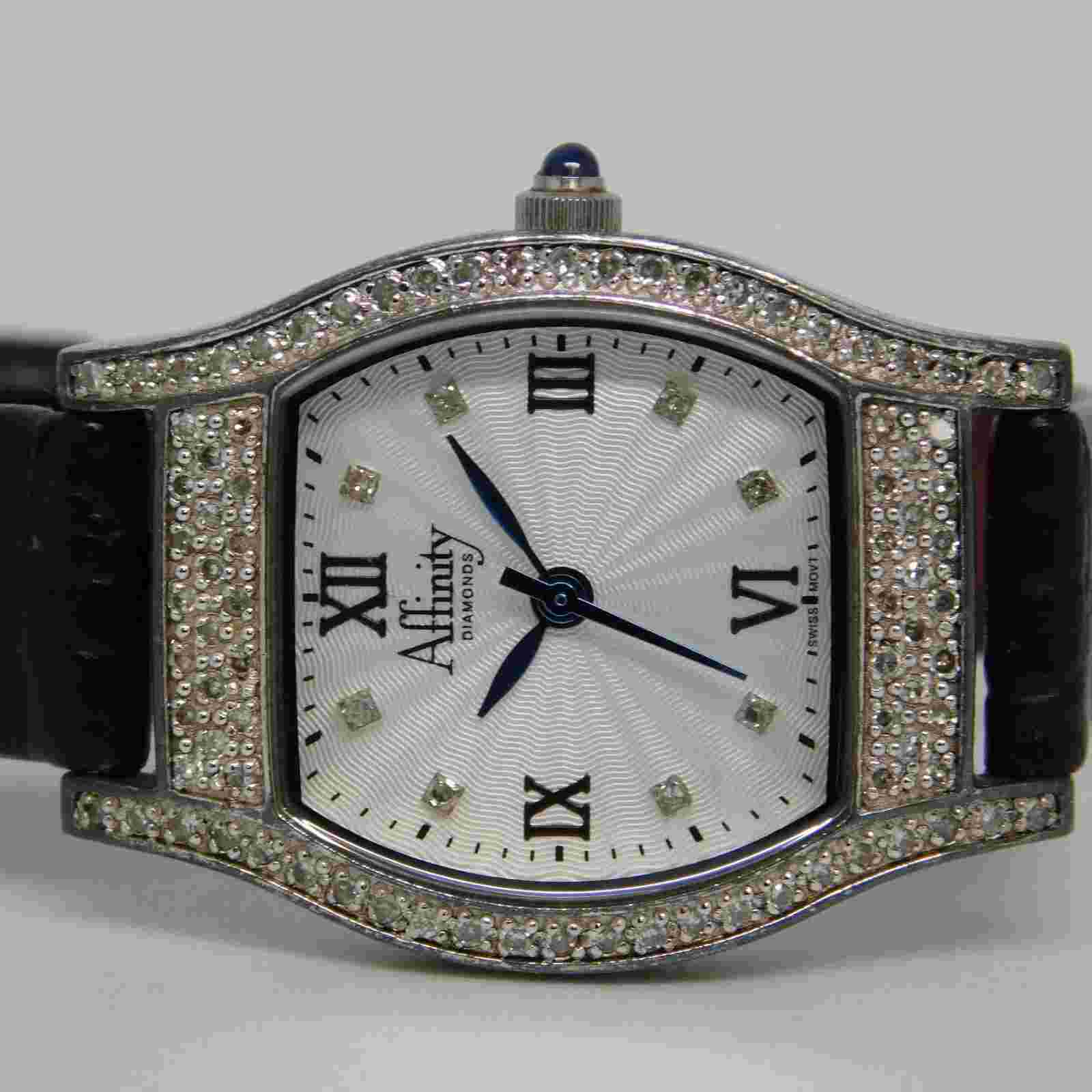 Affinity Diamonds 925 Sterling Silver Case Quartz Women's Watch New Battery