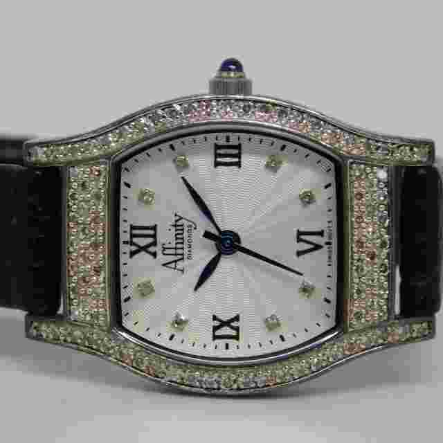 Affinity Diamonds 925 Sterling Silver Case Quartz Women's Watch New Battery