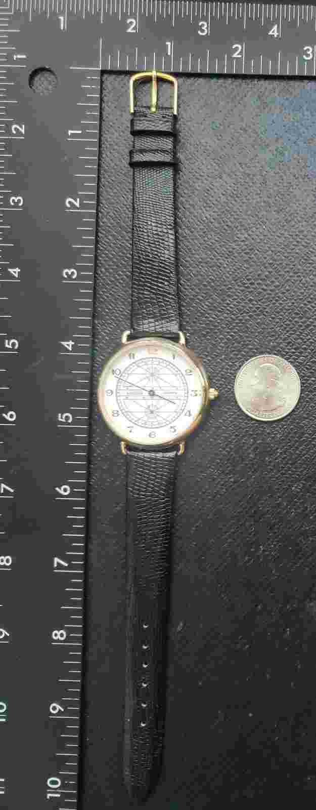 Vintage Inspired Multi Tone Beautiful Dial Quartz,Goldtone case and New Band.