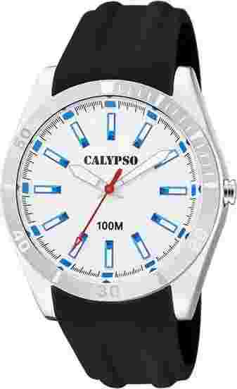 Calypso Men's Analog Steel Rubber Black 100M Watch K5763/1