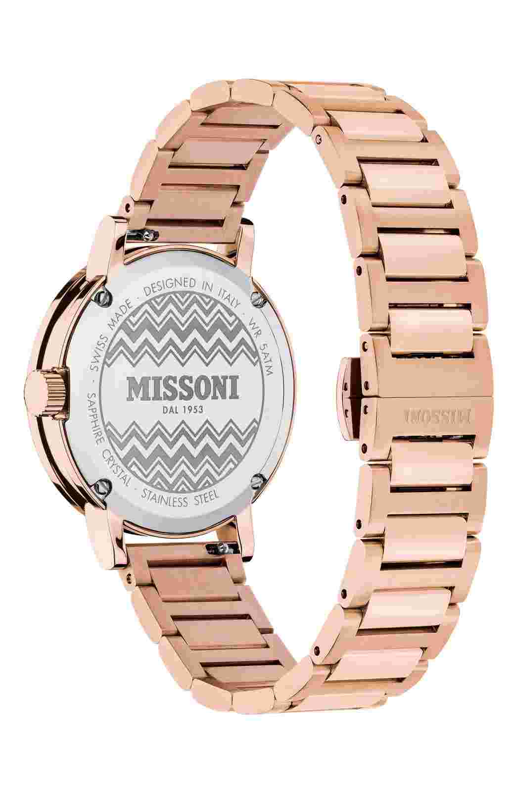 Missoni Rose Gold Womens Analogue Watch Lucky Stones MWECA0223
