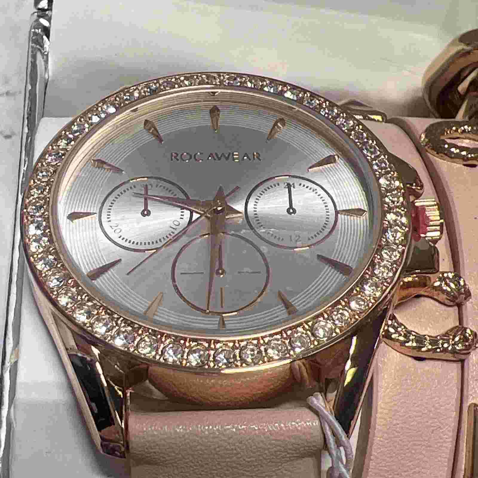 ROCAWEAR watch with 3 bracelets pink/rose gold 65KK