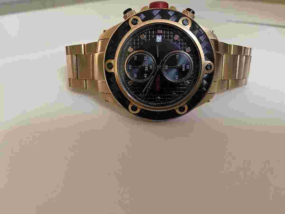 Red Line Men's Carbon Brake Chronograph Black Dial Watch Needs Battery