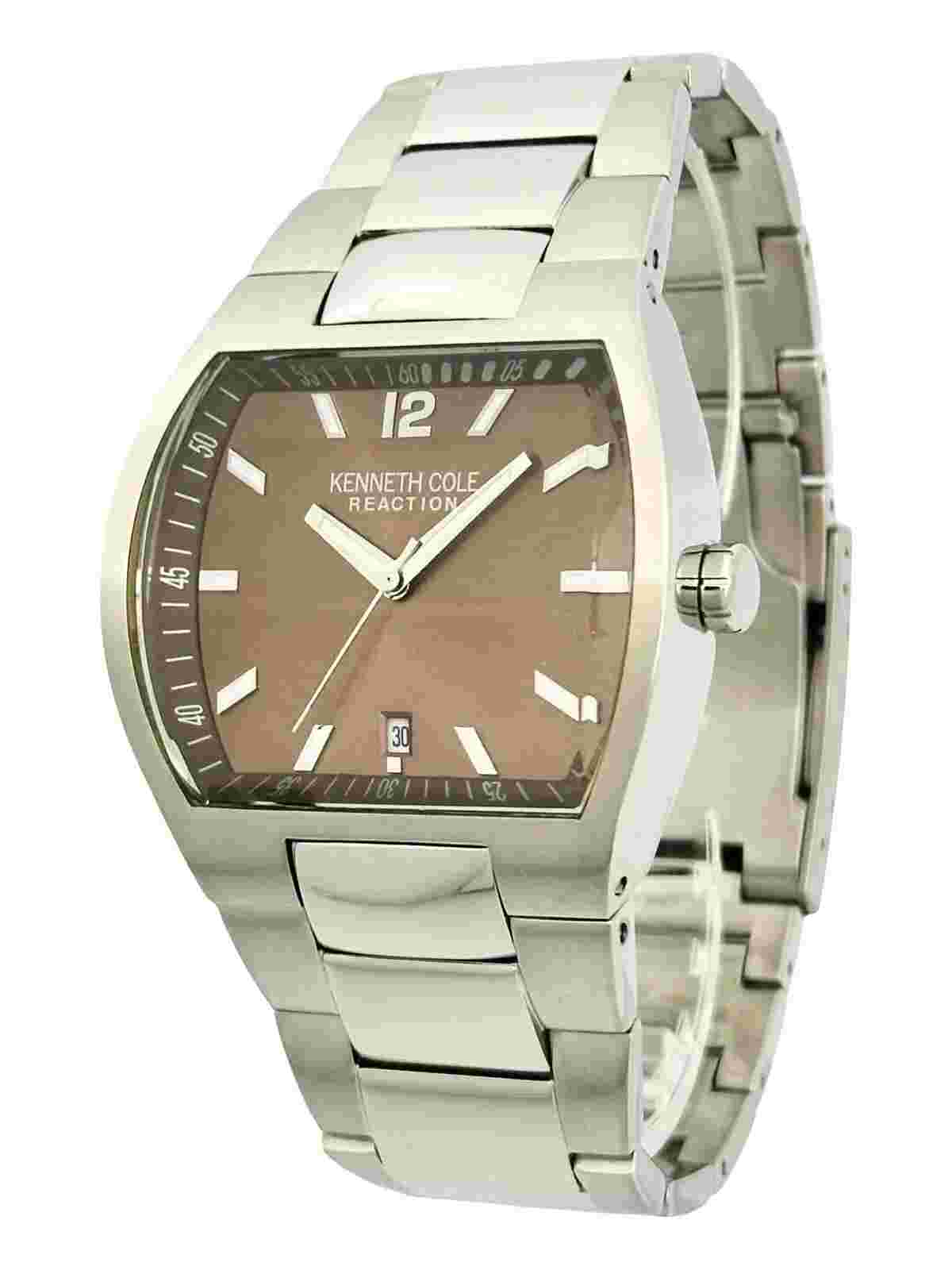 Kenneth Cole Men's KC3555 Brown Dial Chunky Case Stainless Steel Bracelet Watch