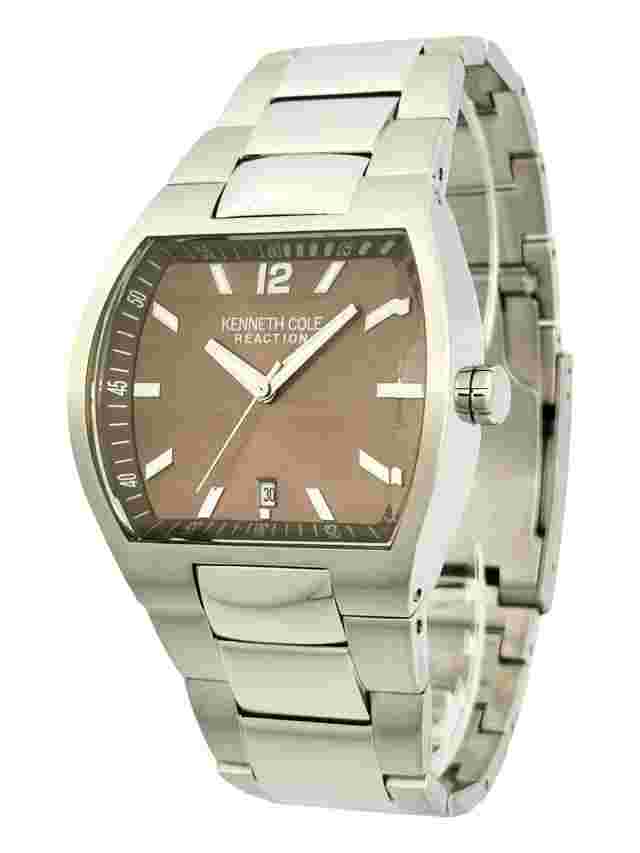 Kenneth Cole Men's KC3555 Brown Dial Chunky Case Stainless Steel Bracelet Watch