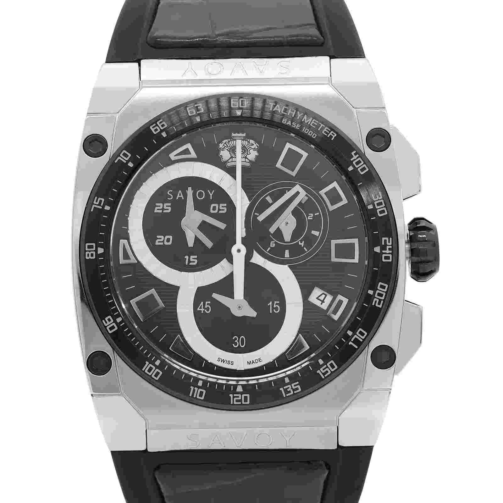 Savoy Icon Extreme Steel Chronograph Black Dial Men Quartz Watch WM1.12C2T.21.RB