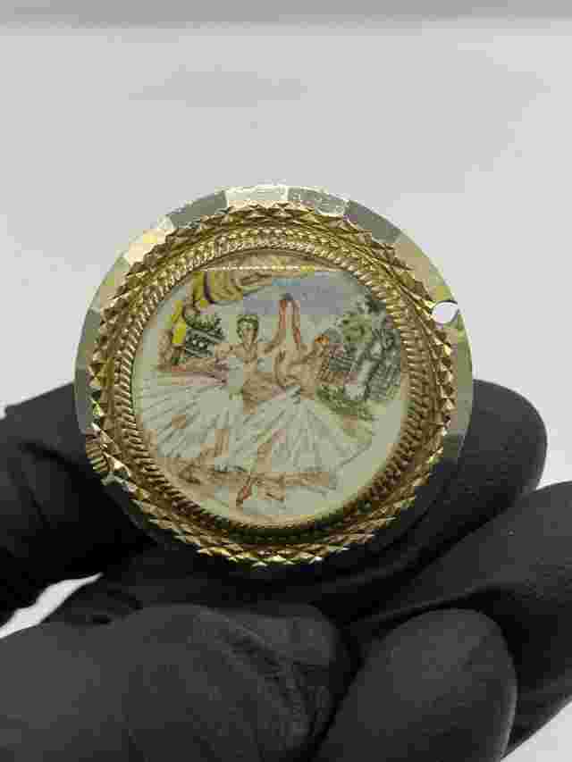 Vintage Nelson 17 Jewels Swiss Gold Tone Pendant Watch Untested For Repair 36mm