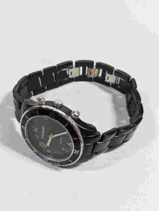 Lane Bryant Black Dial Round Case 37 mm Black Link Bracelet Band watch 9 Inch