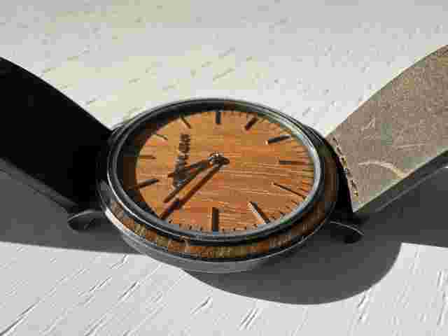 Original Grain Mens Watch 40mm Minimalist Wood Dial Leather Strap