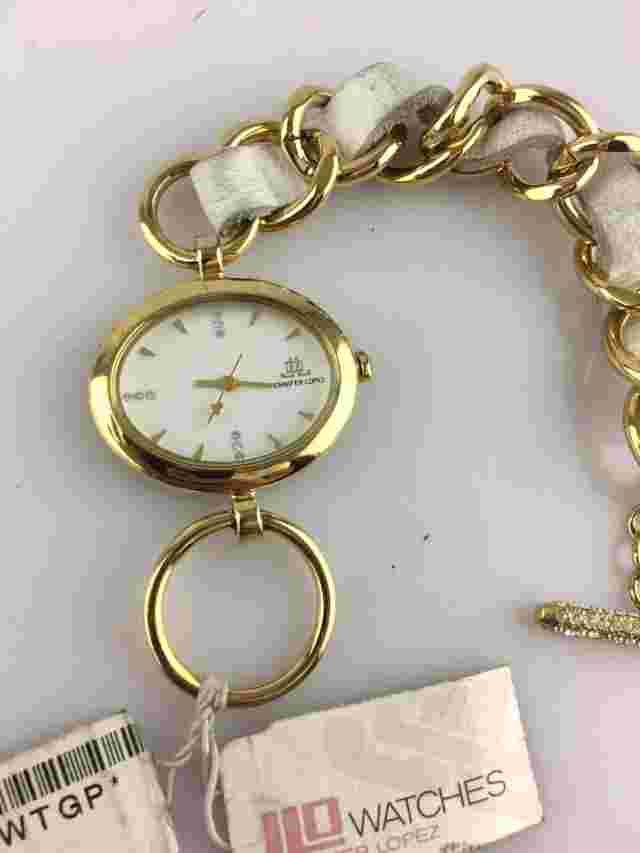 JLO Watch By Jennifer Lopez Quartz Women's Japan Movt Oval Shape 33 Mm Chain