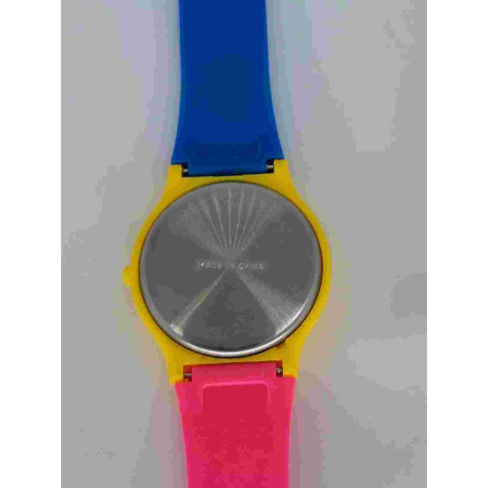 Vintage Hersheys Chocolate Pink Blue Yellow Plastic Watch “NOW ITS TIME FOR”