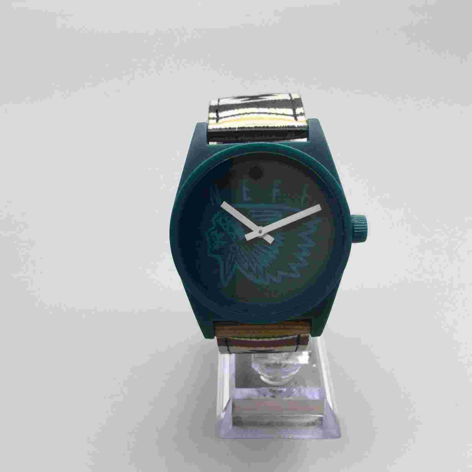 Neff Daily Watch Unisex 42mm Green Dial 50M Woven Multicolor Band New Battery