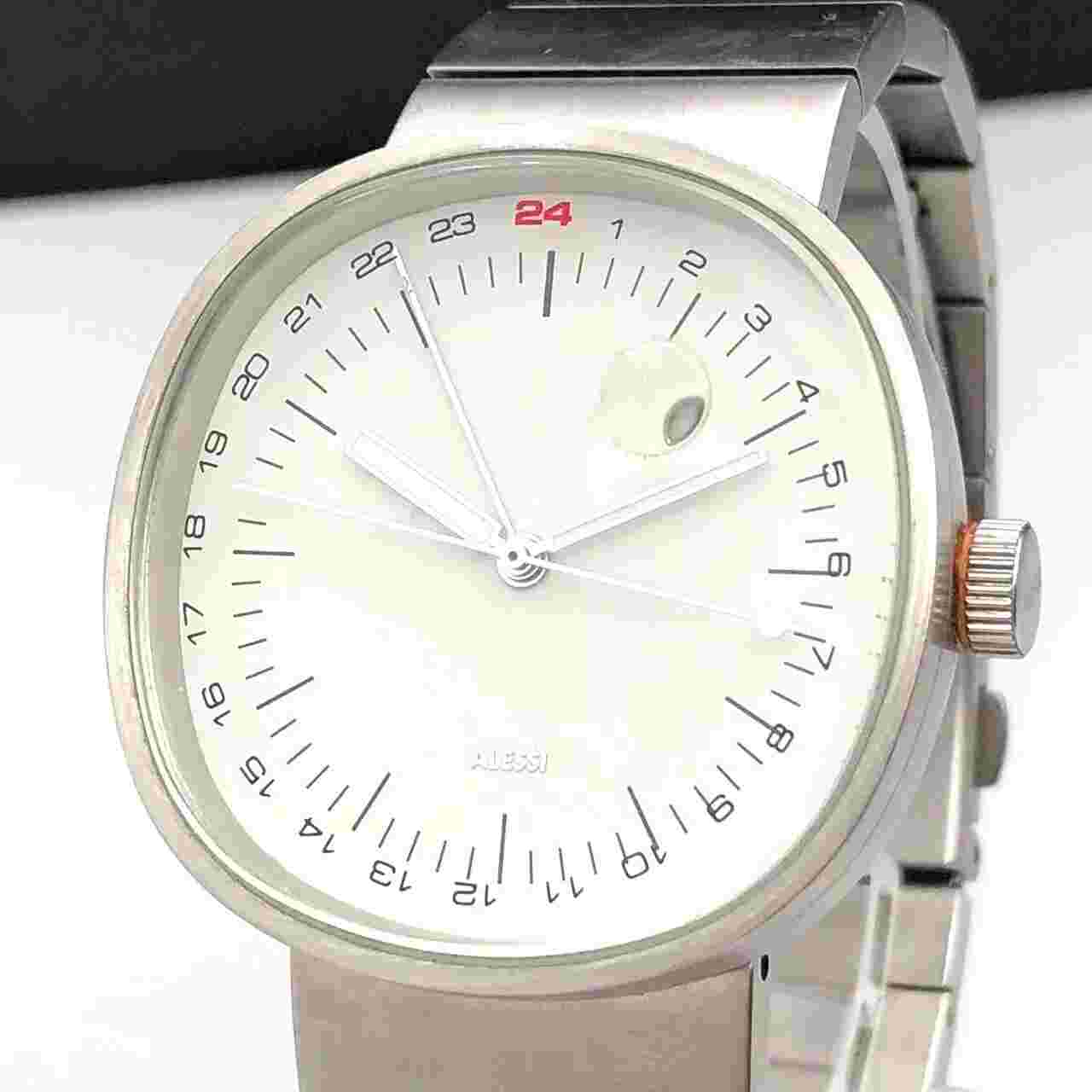 [Excellent+5] ALESSI PIERO LISSONI AL5011 Quartz Silver Analog Watch