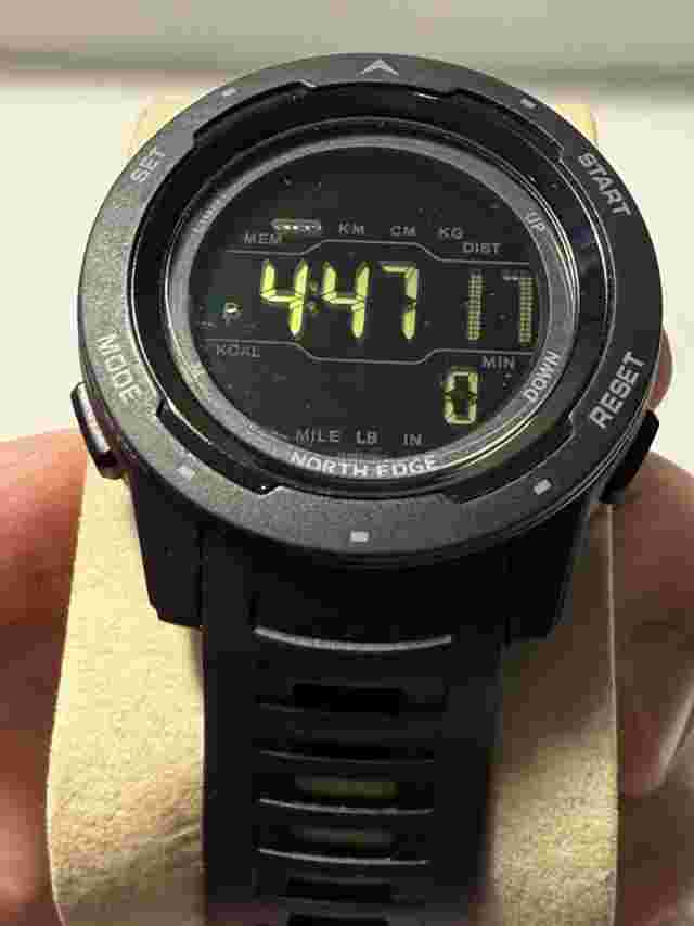 North Edge Mars Watch - Pedometer, Stopwatch, Timer, Alarm, Dual Time