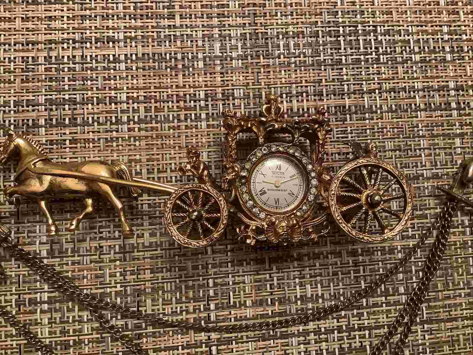 Vintage 1930 Sterling Taylor horse And Carriage Mini Watch
