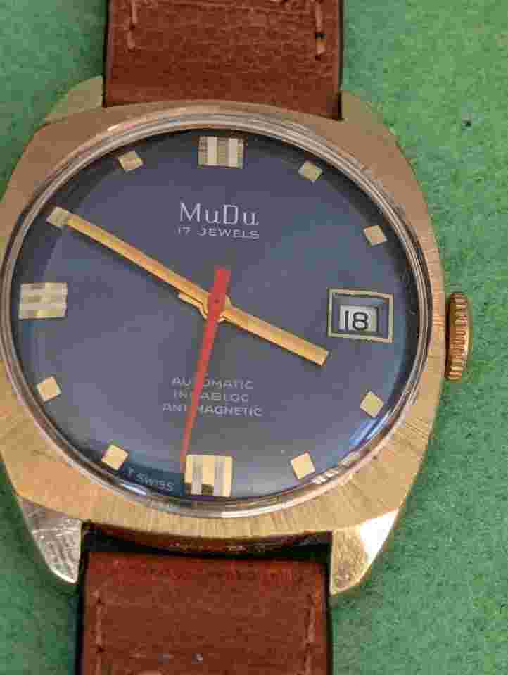 Mens Mudu Automatic Watch Navy Dial 17j
