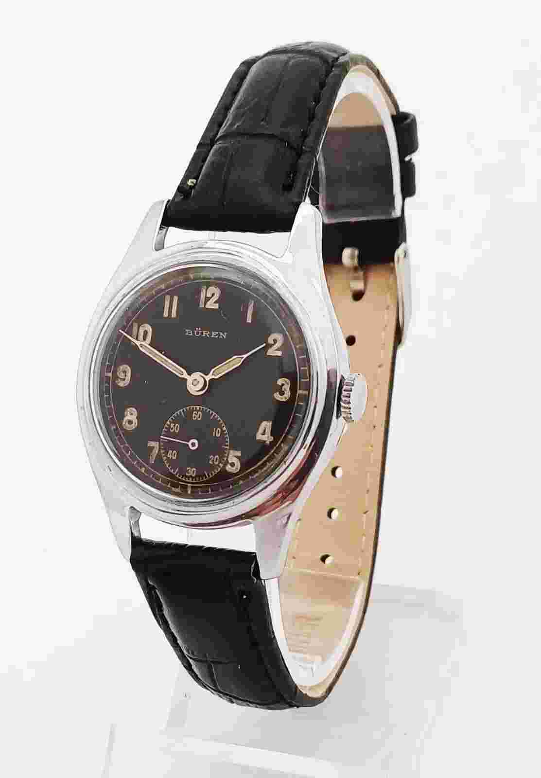 Buren DH Vintage Military Swiss mechanical Wristwatch #434