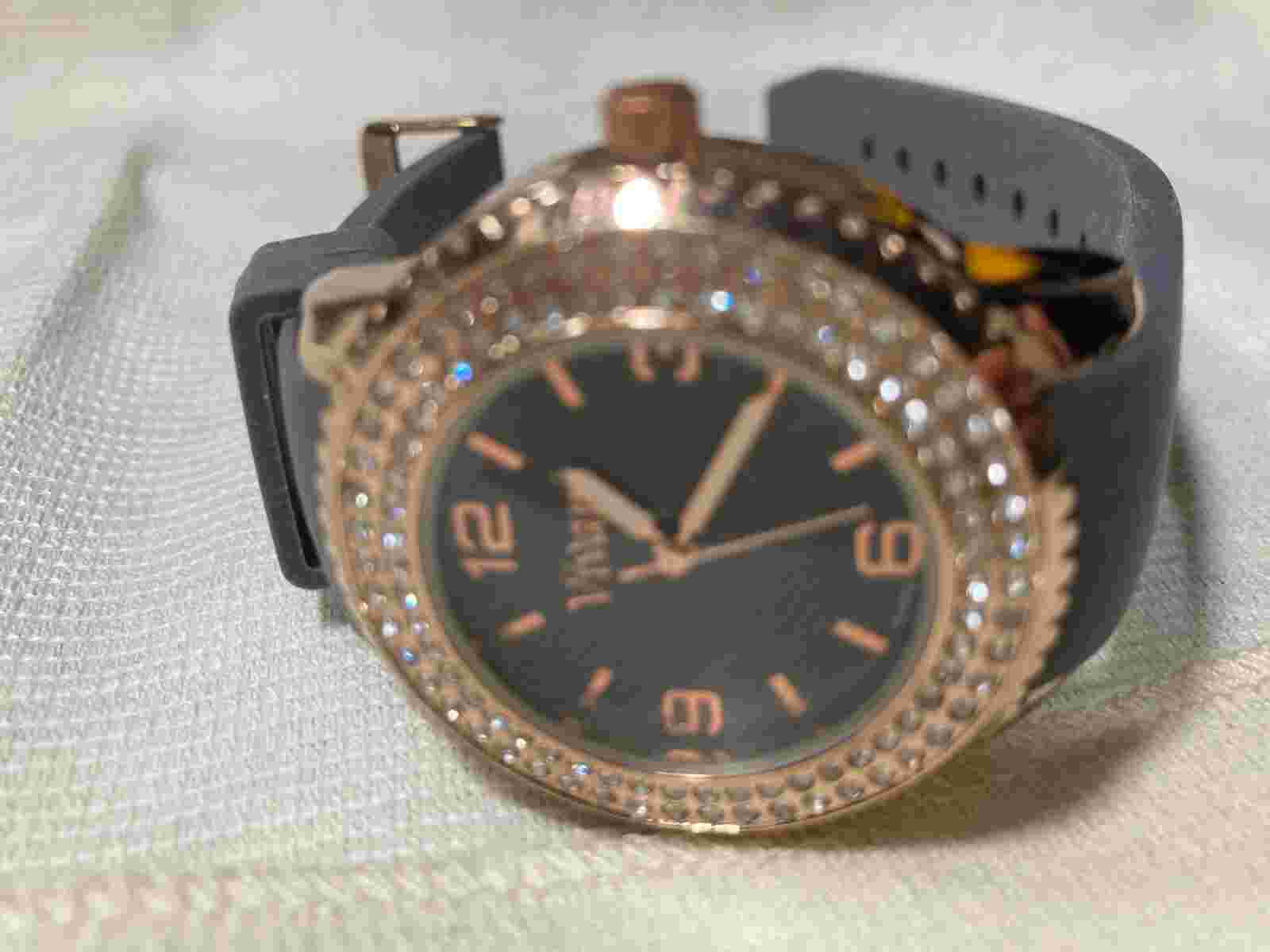 Woman's Vivani Crystal Silicone Strap Watch