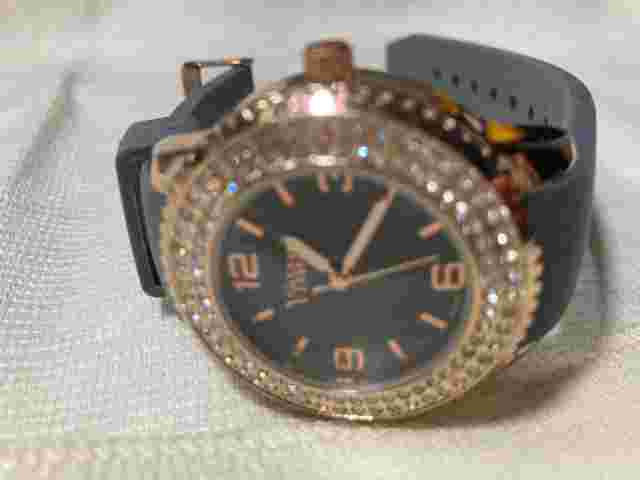 Woman's Vivani Crystal Silicone Strap Watch