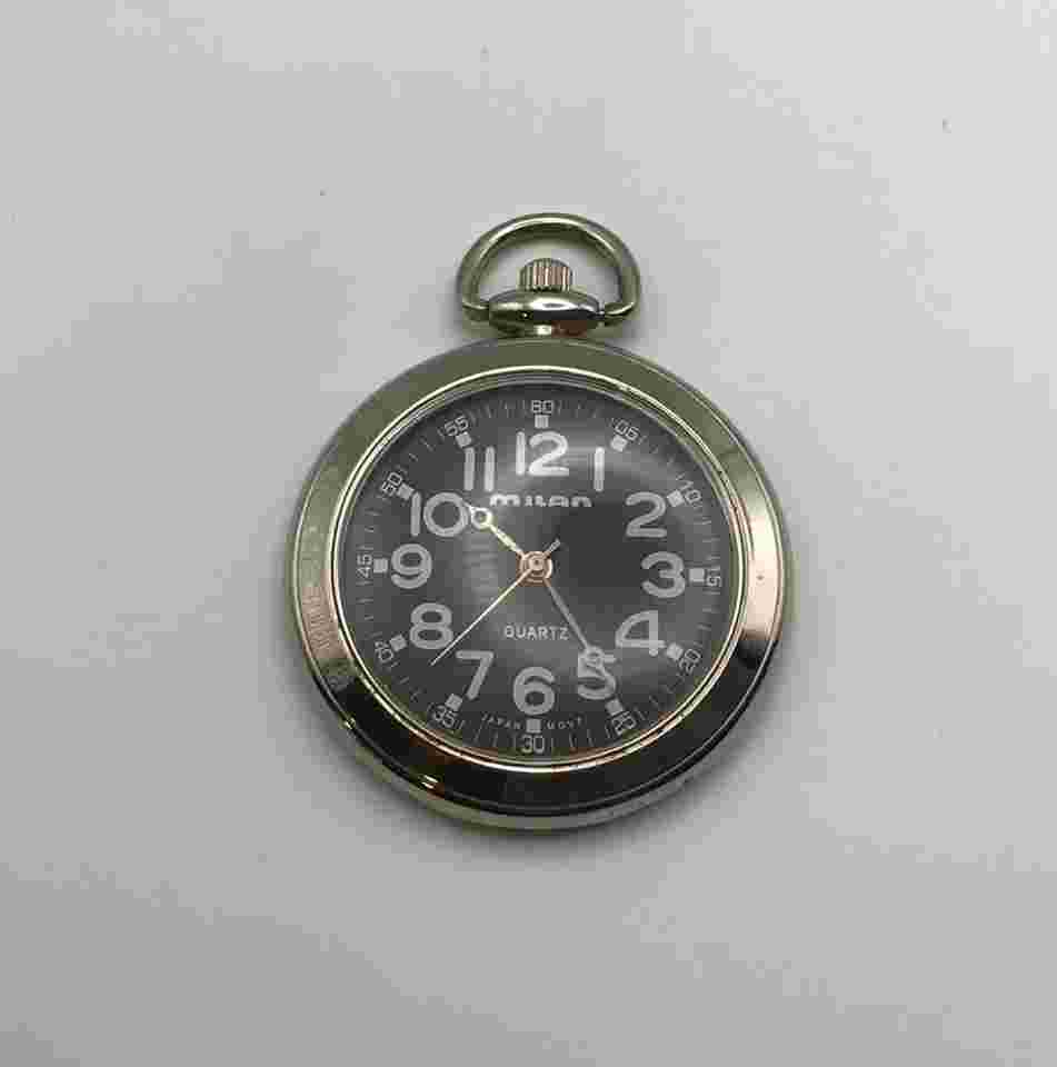 Milan Quartz Silver Pocket Watch WORKING