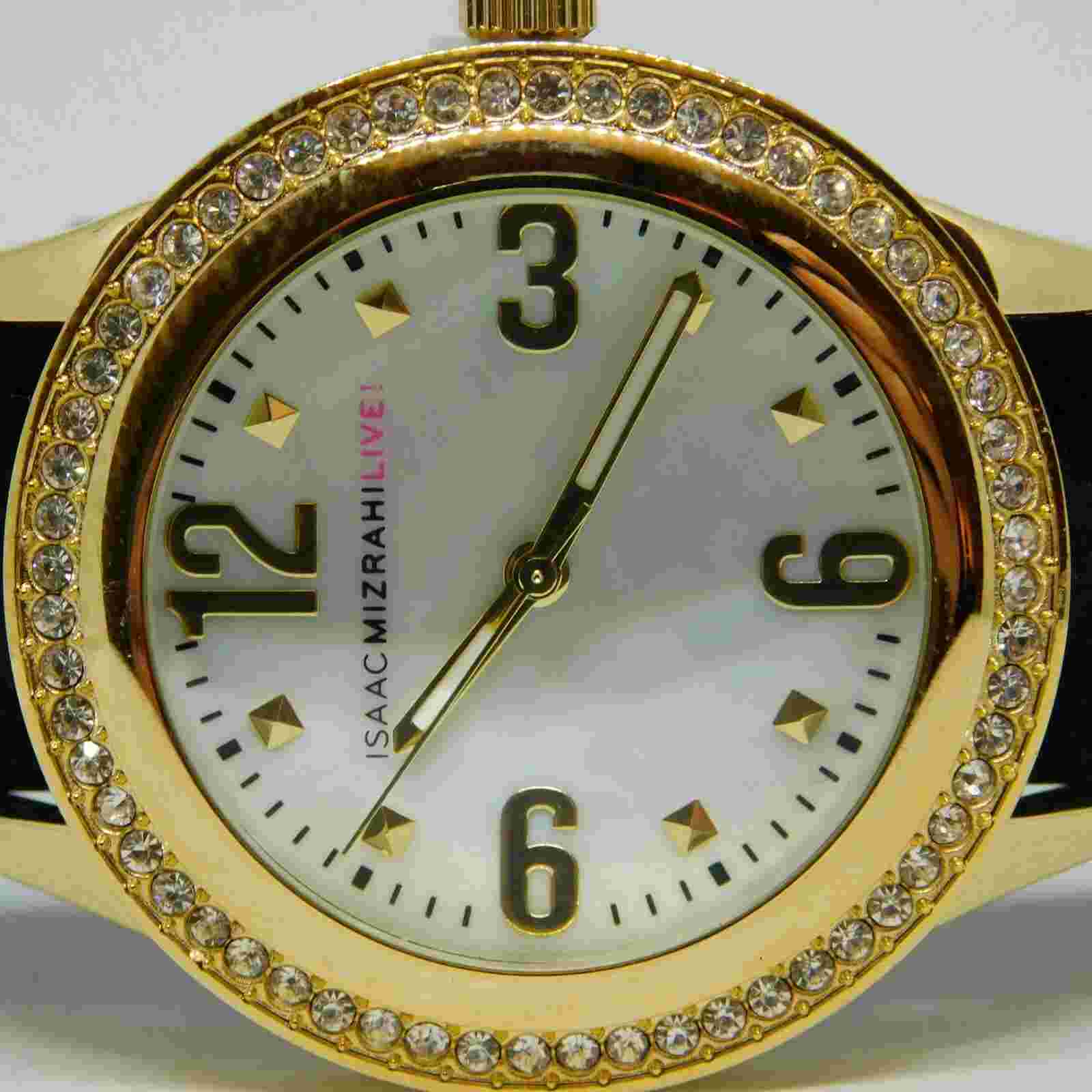 ISAAC MIZRAHI LIVE! Gold Tone Case Quartz Analog Women's Watch New Battery