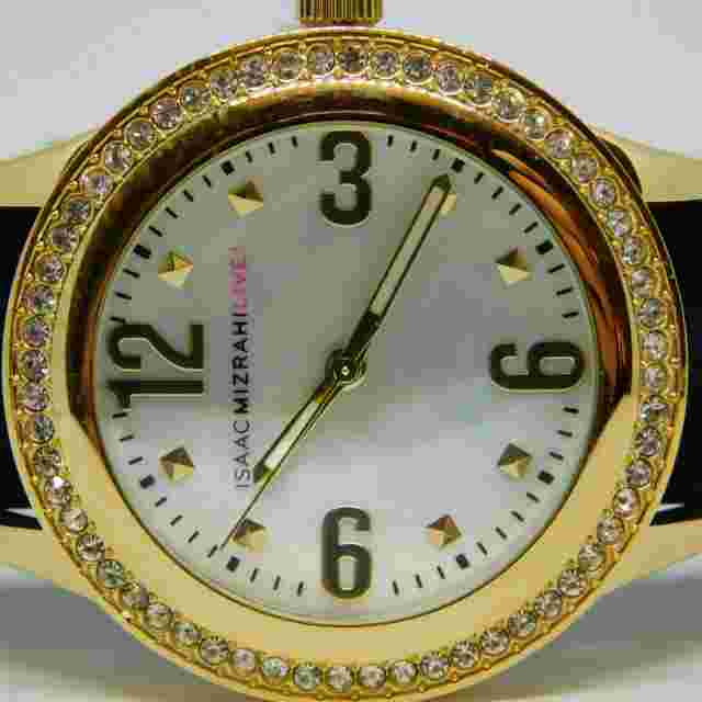 ISAAC MIZRAHI LIVE! Gold Tone Case Quartz Analog Women's Watch New Battery