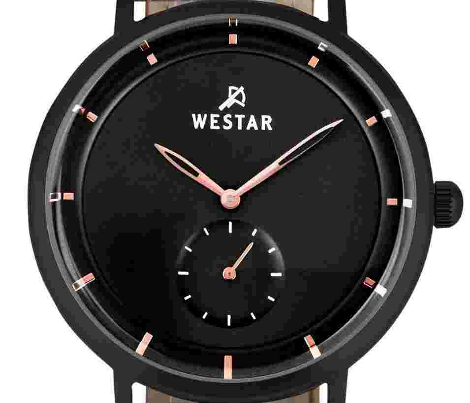 Westar Profile Leather Strap Black Dial Quartz 50246BBN603 Men's Watch