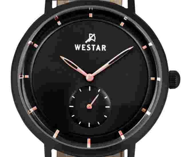 Westar Profile Leather Strap Black Dial Quartz 50246BBN603 Men's Watch