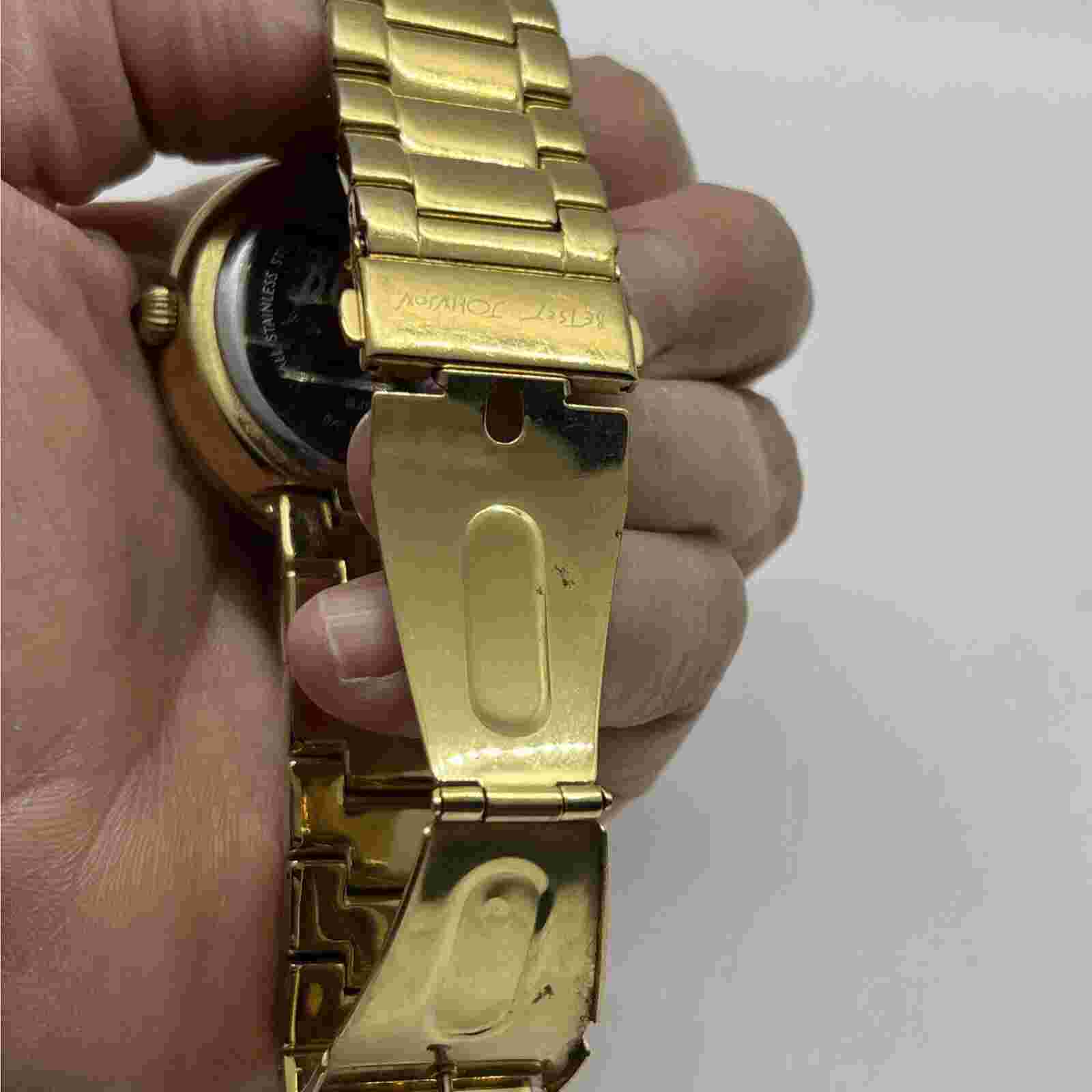 Vintage Betsey Johnson Rhinestone Round Goldtone Watch