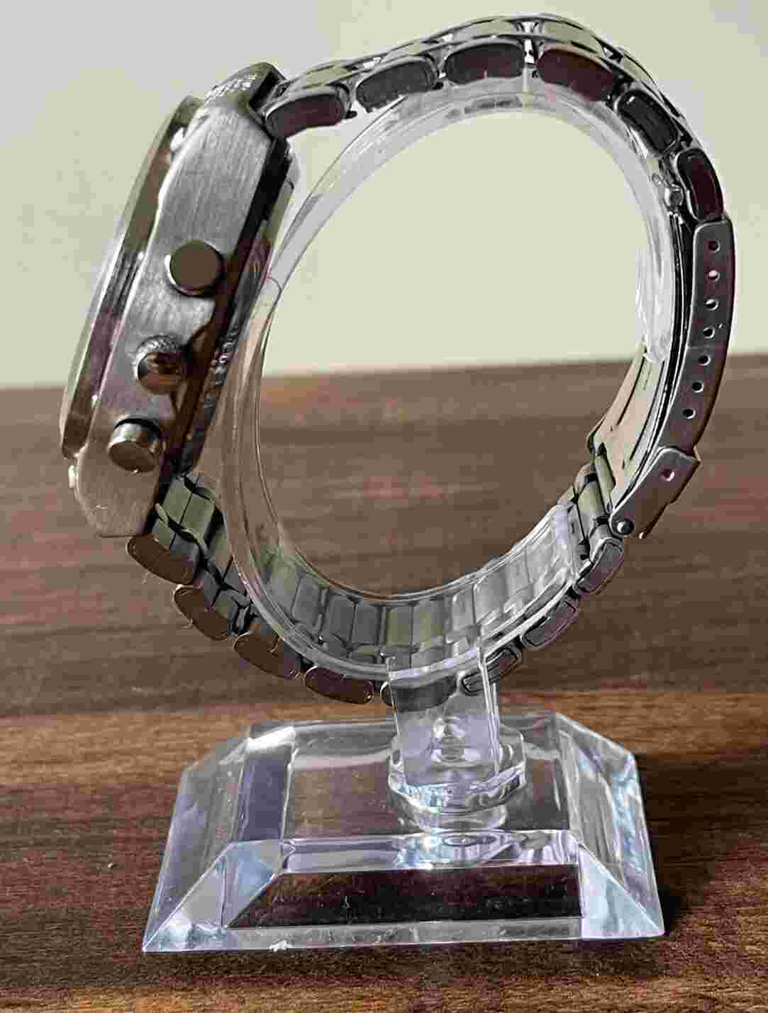 Coleman Quartz Watch Men 30m Silver Analog Digital Alarm Chrono works