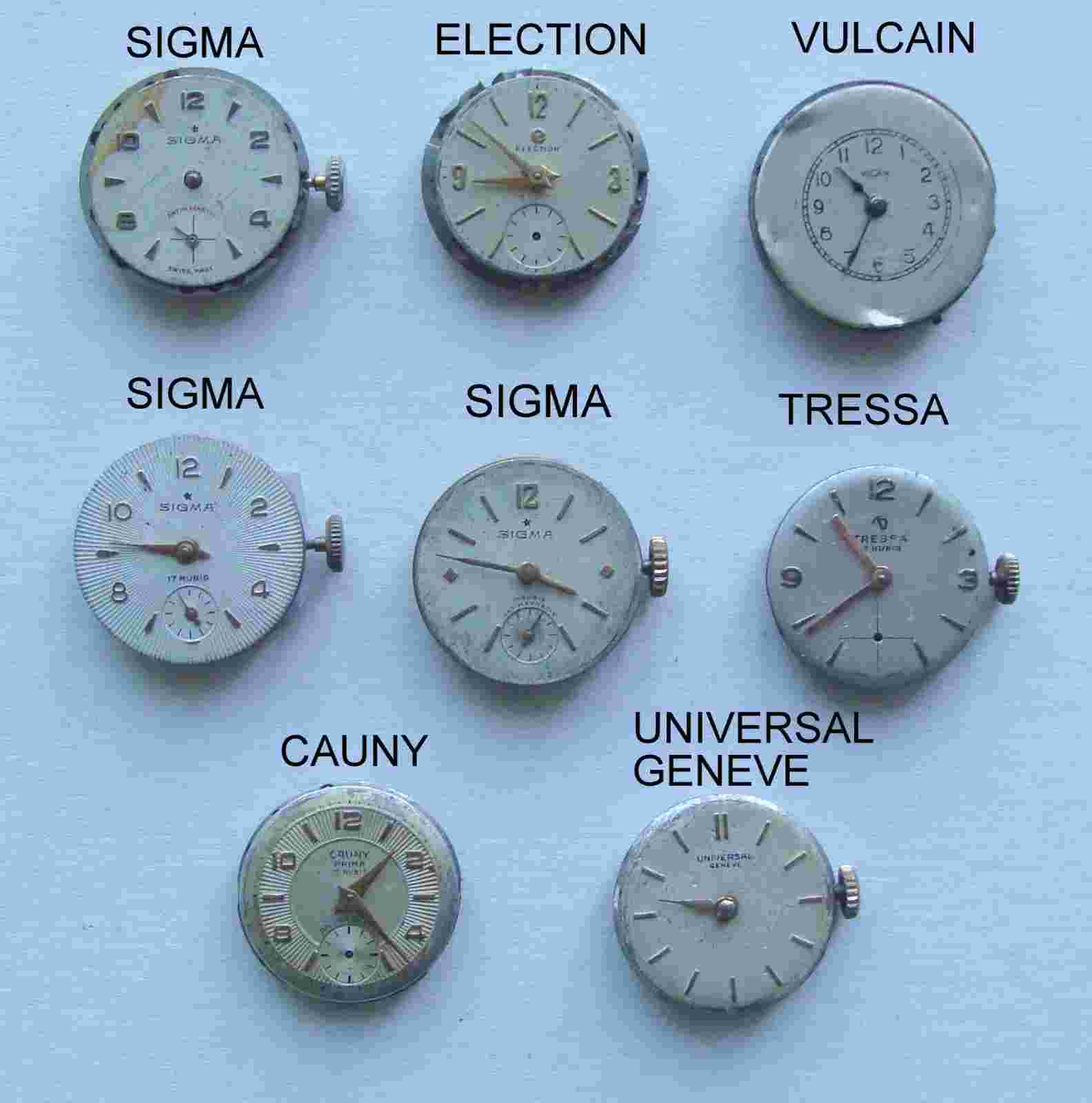 UNIVERSAL GENEVE Lot Woman WRISTWATCH MOVEMENT no Running VULCAIN CAUNY SIGMA
