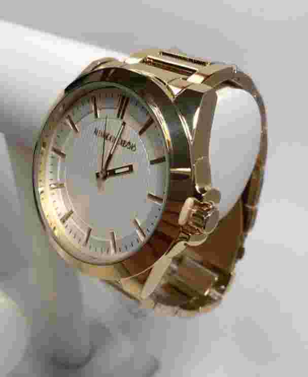 NEW Alexander Dubois 1487A Mens St Emilion White Textured Yellow Gold Dial Watch