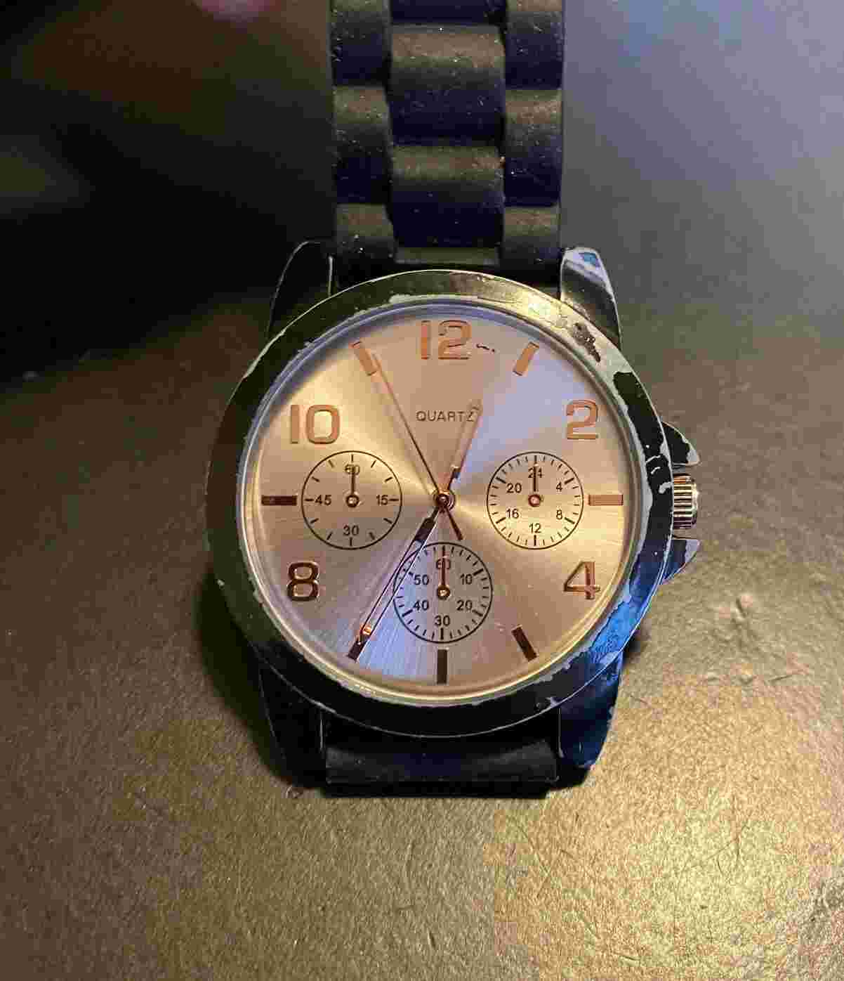 Unisex 40mm Aeropostale Watch, Black Poly Band and Metal Case, Rose Gold Face