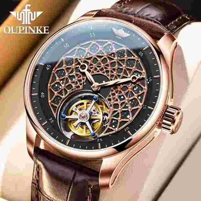 Men's Watches Automatic Watch for Man Tourbillon Mechanical Movement Waterproof