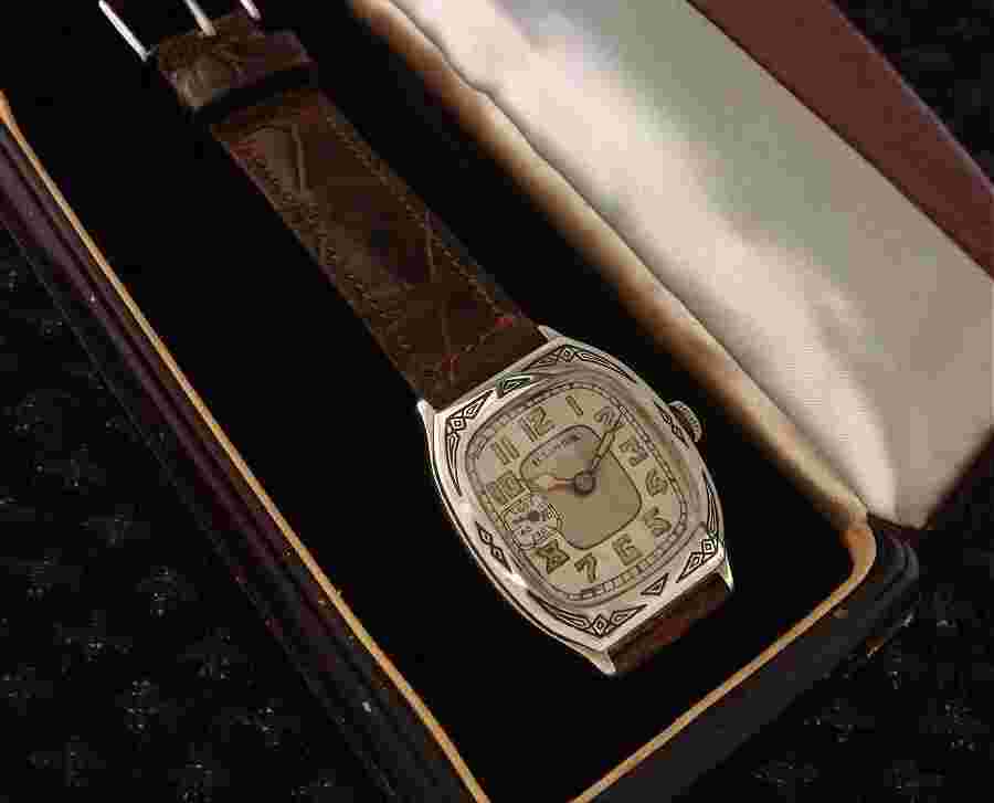 Men's Stunning Rare 1929 Deco Illinois Dress Wristwatch w/Period Box - SERVICED!