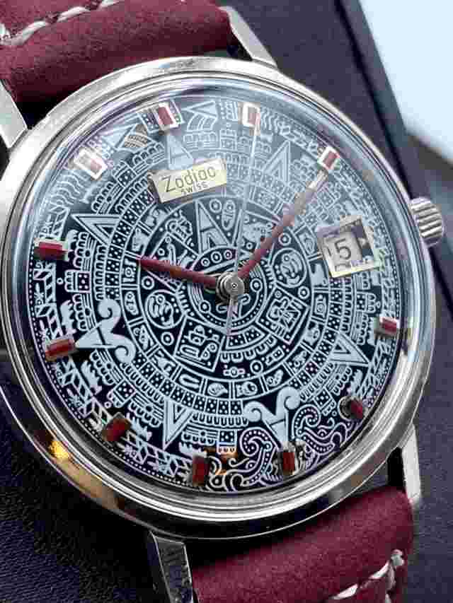 *UNIQUE* Zodiac watch Aztec Calendar 'Piedra del Sol' 1960's searching for info