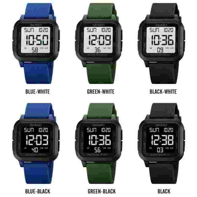 Casual Rubber Digital Stop Watch LED Light Alarm Week Men's Boy's Wrist Watches
