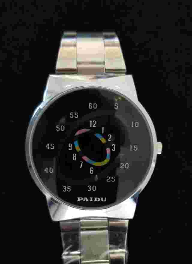 NWOT Paidu Silver Tone Watch 58869  Oval Circular Dial 7.5" Max Size New Battery