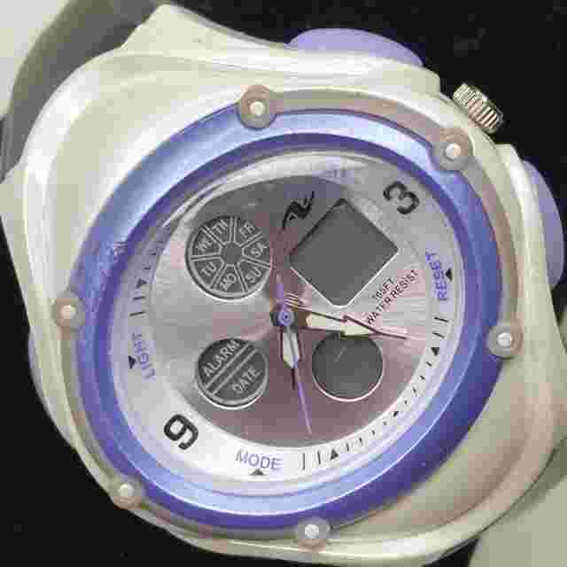 Athletic Works Watch Digital Sport Multi Dial/Function Backlight Lavender stopwa