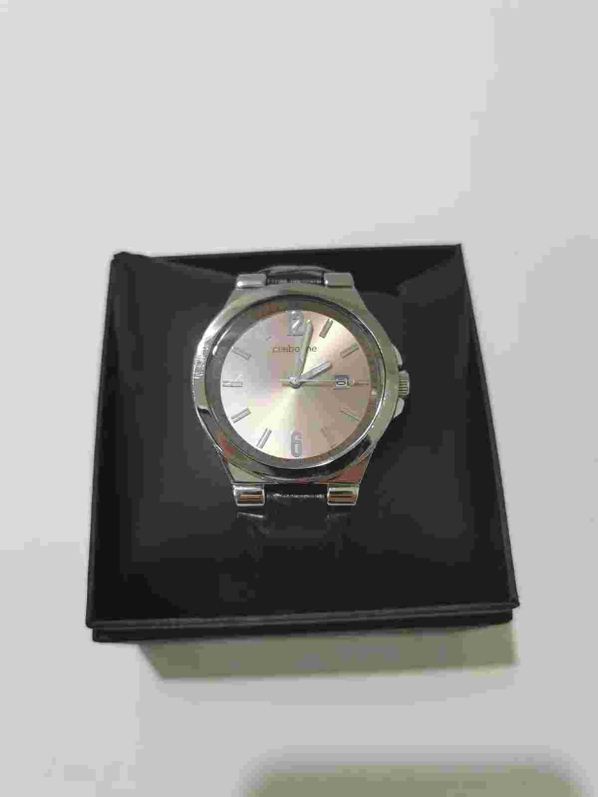 Claiborne Men's Dress Watch CLM1024 w/ Date Window & Black Genuine Leather Band