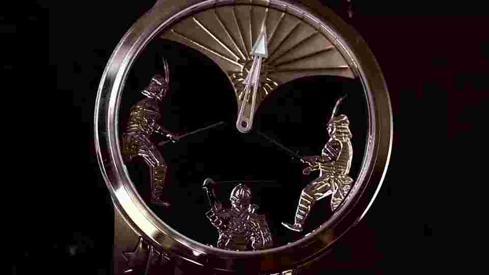 Watchstar Automaton Swiss Made Patented Soprad Animated Samurai Fighter Watch