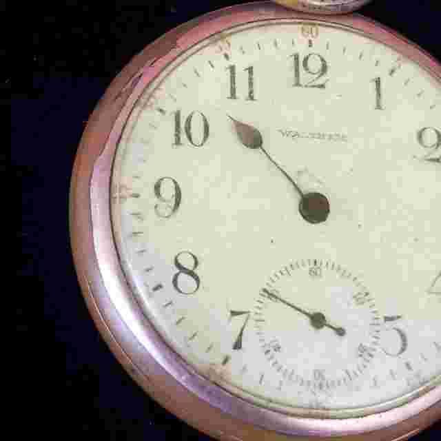 Antique Waltham Pocket Watch Open Face 7 Jewels Size 16s As Is Not Running Parts